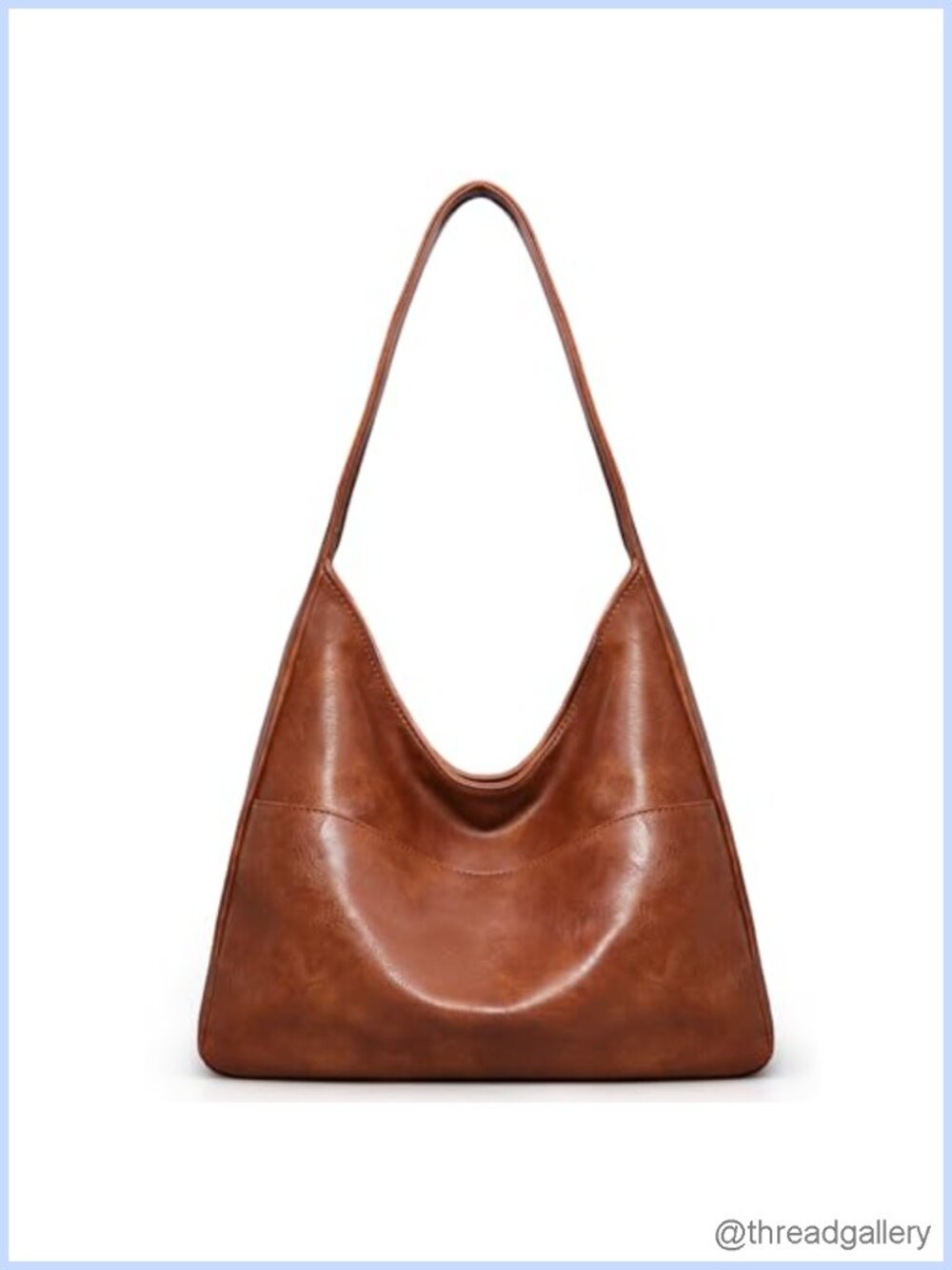 Slouchy Hobo Bag Vegan Leather Shoulder Bag Multi-Pocket Purse